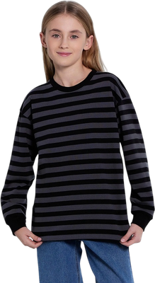 Лонгслив детский Mark Formelle 127908/1 (р.104-56, черная полоска) - 