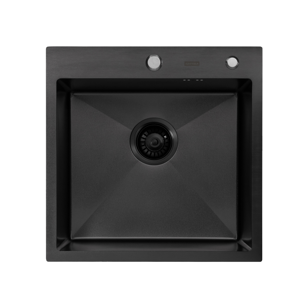Мойка кухонная Arfeka Eco AR 50x50 (Black PVD Nano Decor Volcanic Rock)