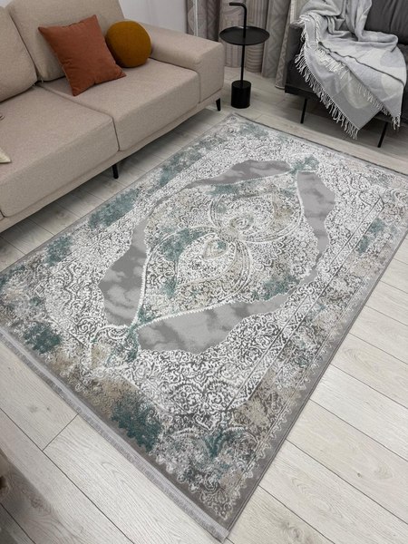 Ковер Radjab Carpet Афина Прямоугольник 9017A / 12917RK (2x4, Grey/Green)