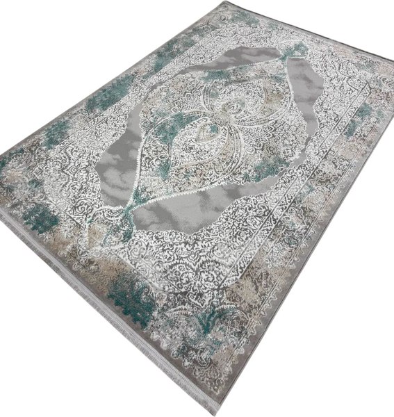 Ковер Radjab Carpet Афина Прямоугольник 9017A / 12917RK (2x4, Grey/Green)