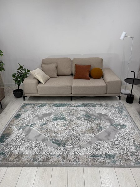 Ковер Radjab Carpet Афина Прямоугольник 9017A / 12917RK (2x4, Grey/Green)