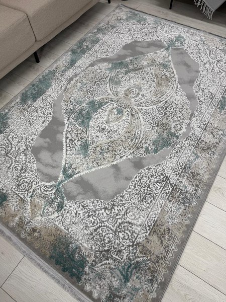 Ковер Radjab Carpet Афина Прямоугольник 9017A / 12917RK (2x4, Grey/Green)