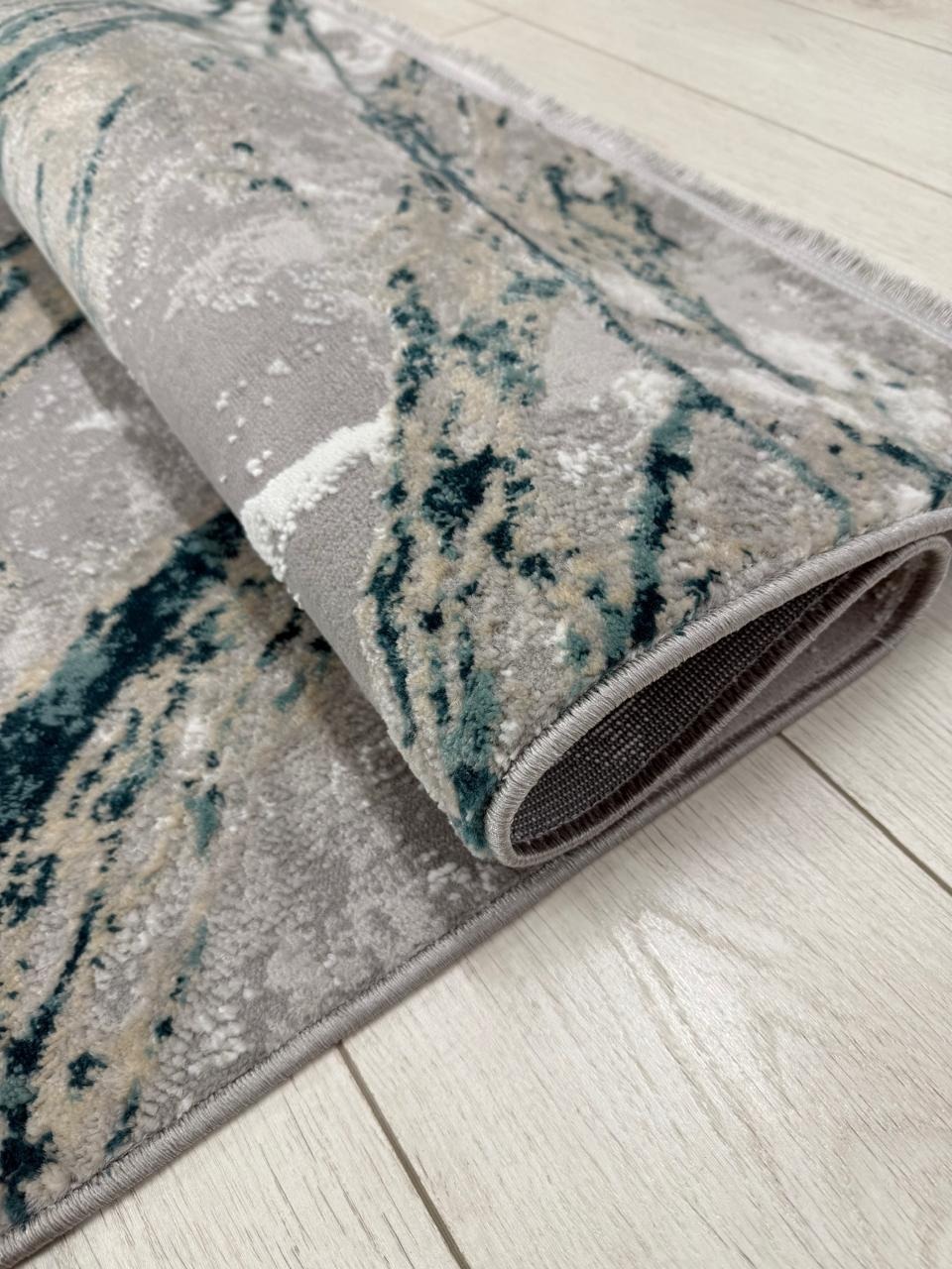 Коврик Radjab Carpet Афина Прямоугольник 9012A / 12860RK (1.2x1.8, Grey/D.Green) — фото 6