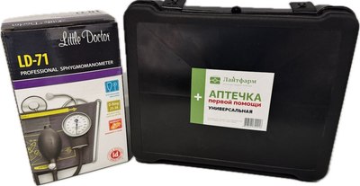Аптечка универсальная Лайтфарм С механическим тонометром (в футляре) - 