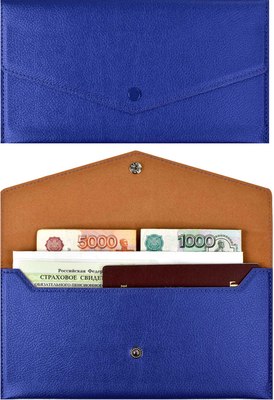 Папка-конверт Феникс+ 48411/50 (наппа синий металлик) - 