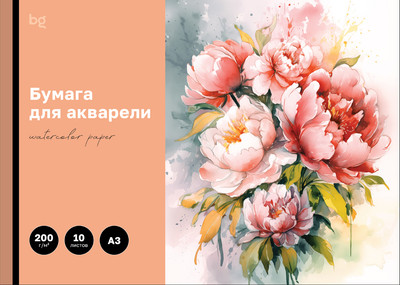 Альбом для рисования BG Пионы / БА10А3_60209 (10л) -