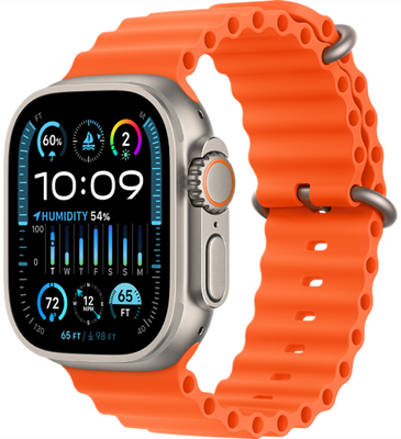 Умные часы Apple Watch Ultra 2 LTE 49mm / MREH3 (титановый корпус/оранжевый ремешок) -