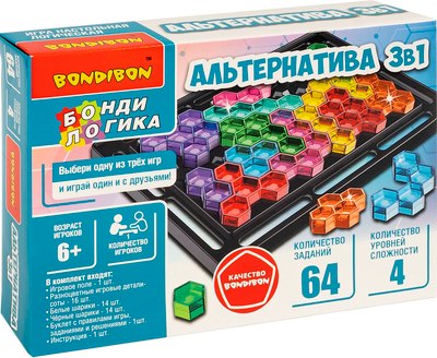 

Игра-головоломка, БондиЛогика. Альтернатива 3в1 / ВВ6515