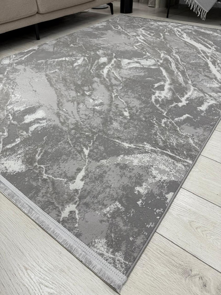 Коврик Radjab Carpet Афина Прямоугольник 9012A / 12858RK (0.8x1.5, Grey/Grey)