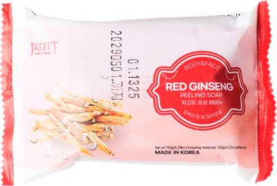 Мыло твердое Jigott Red Ginseng Scrub Soap с экстрактом красного женьшеня (150г) - 