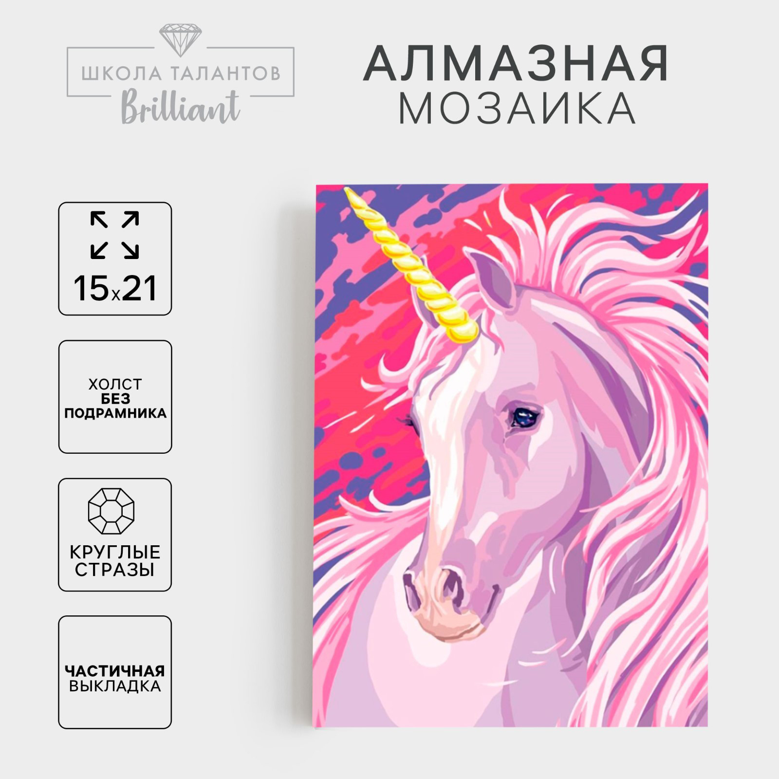 Набор алмазной вышивки Школа талантов Единорог / 5299767 — фото 2