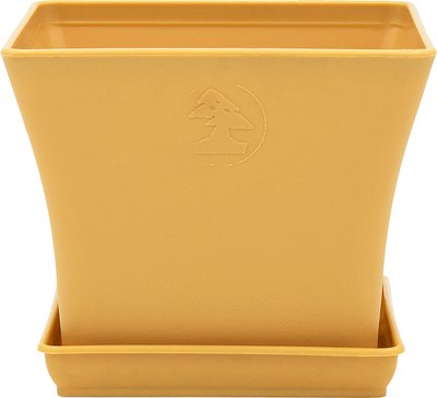 Вазон BOTANICA Block с поддоном (15x15x12.5см, оранжевый) -