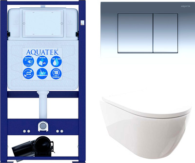

Унитаз подвесной с инсталляцией, Поларис INS-0000016+AQ0700-00+KDI-0000010