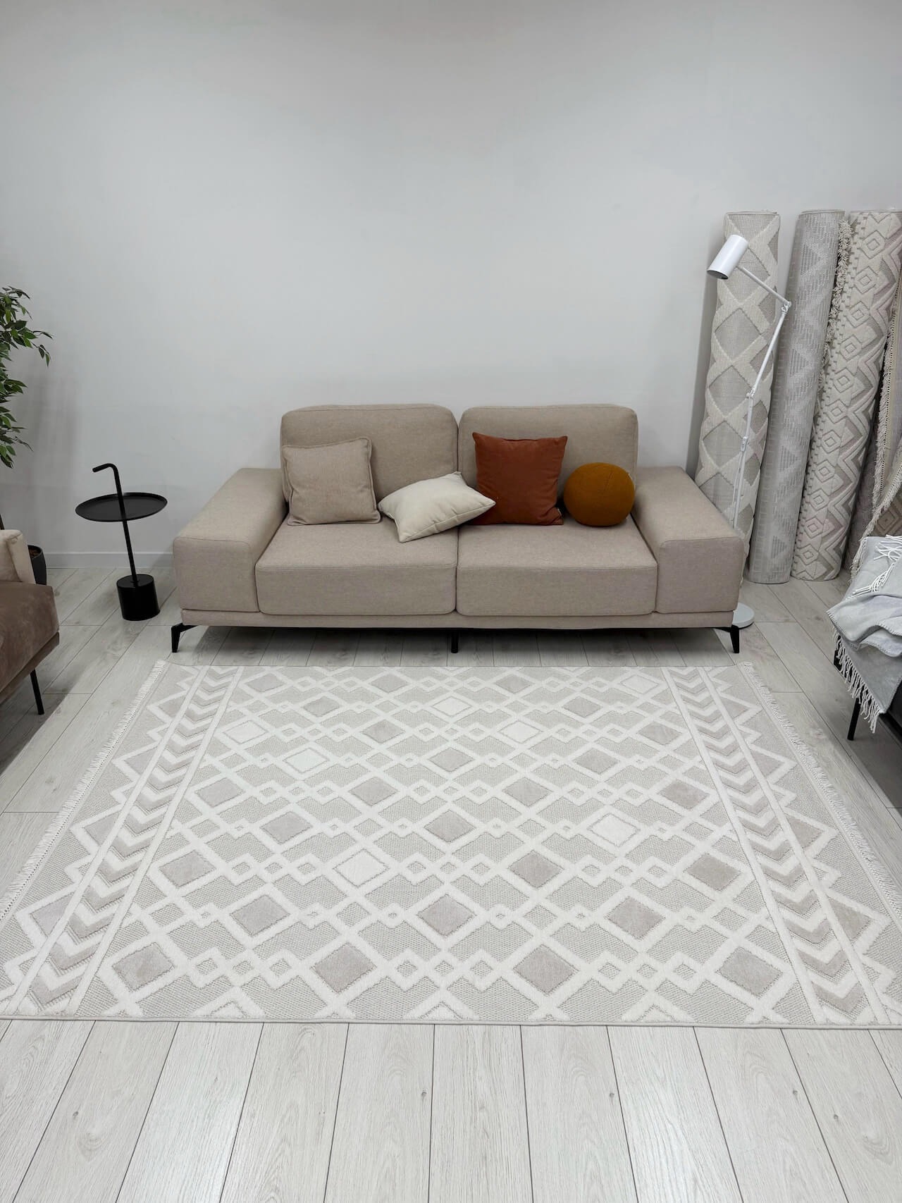 Ковер Radjab Carpet Поло Прямоугольник EN 256 / 12570RK (2.4x3.4, Cream/Beige) — фото 4