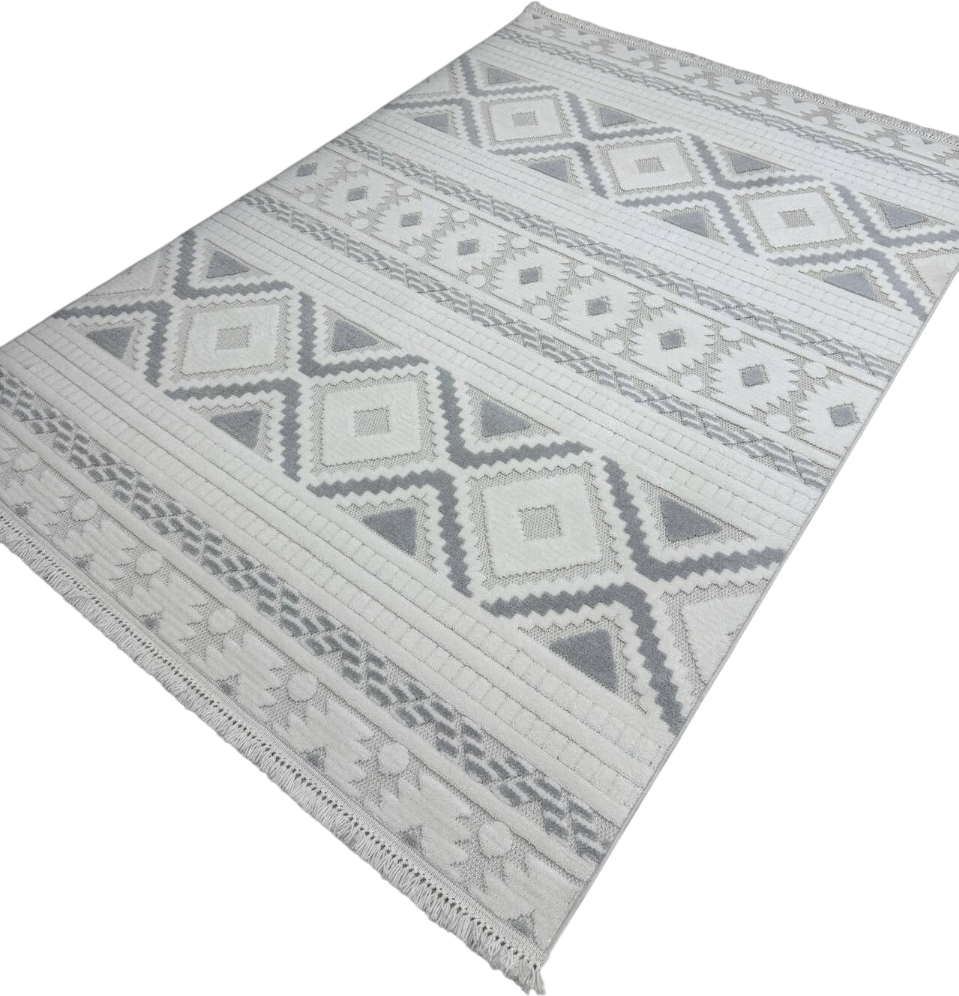Ковер Radjab Carpet Поло Прямоугольник PL 273 / 12545RK (2x4, Cream/Grey)