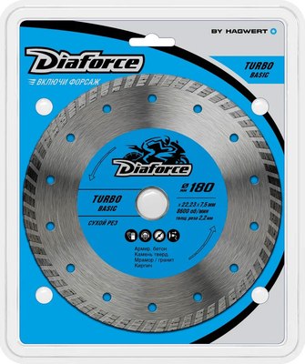 Отрезной диск алмазный Diaforce Turbo Basic 180х22.23х7.5x2.2мм / 511180 - 