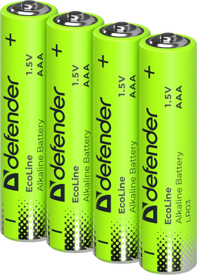 Комплект батареек Defender EcoLine LR03-4S ААА / 56021 (4шт) -
