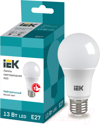 Лампа IEK ECO A60 13Вт 230В 4000К E27 (LLE-A60-13-230-40-E27)