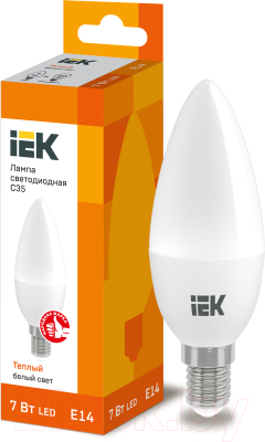 Лампа IEK ECO C35 7Вт 230В 3000К E14 (LLE-C35-7-230-30-E14)