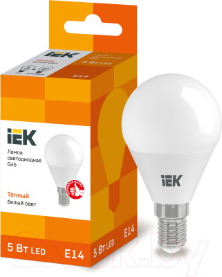 Лампа IEK ECO G45 5Вт 230В 3000К E14 (LLE-G45-5-230-30-E14)