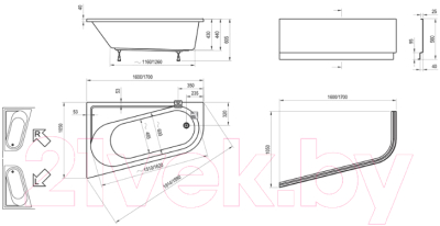 Ванна акриловая Ravak Chrome 170x105 L (CA31000000)