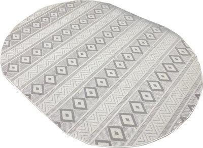 Ковер Radjab Carpet Сканди Сизаль Овал 10926C / 12251RK (1.6x2.3, Grii/Krem) - 
