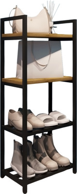 Полка для обуви Allerd 2+2 Rion 25x103 / 1030210600 (черный муар/дуб нокс) - 