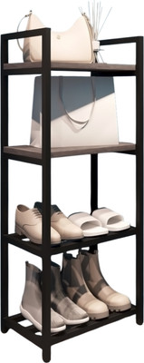 Полка для обуви Allerd 2+2 Rion 25x103 / 1030210700 (черный муар/металл бруклин) - 