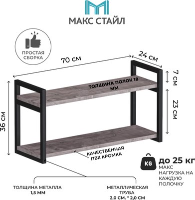 Купить Полка Макс Стайл Пн700  