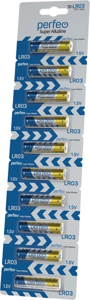Комплект батареек Perfeo Super Alkaline / PF LR03/10BL