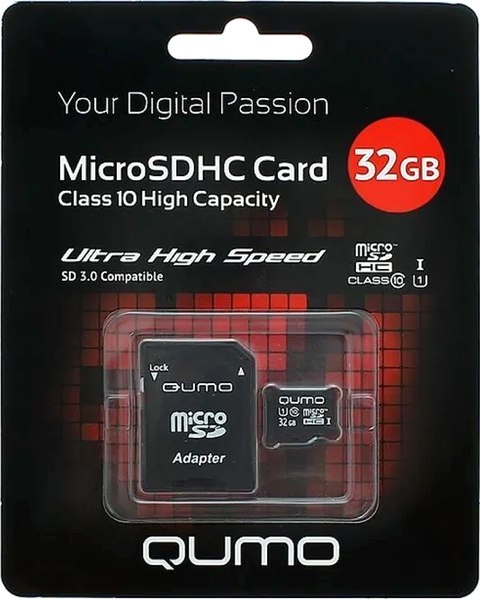 Карта памяти Qumo MicroSDHC 32GB Сlass 10 UHS-I / Q18742