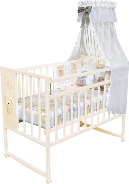 Детская кроватка VDK Mini Loft 3D Teddy колесо-качалка