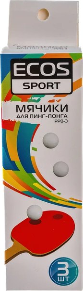 Набор мячей для настольного тенниса ECOS PPB-3 / R323109 (3шт)