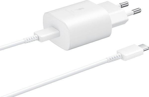 Зарядное устройство сетевое Samsung EP-TA800 с кабелем Type-C / EP-TA800XWEGWW (белый)