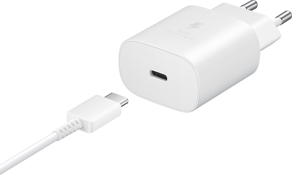 Зарядное устройство сетевое Samsung EP-TA800 с кабелем Type-C / EP-TA800XWEGWW (белый)