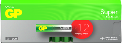 Комплект батареек GP Batteries Super LR03/24AETA21-2GVPPAB12 (12шт) - 