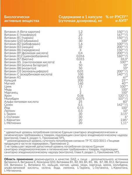 Комплексная пищевая добавка CYBERMASS Vitamin Men's (60шт)