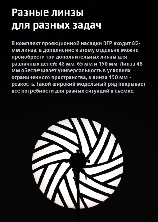 Насадка проекционная Godox BFP для импульсных осветителей / 31463 — фото 6