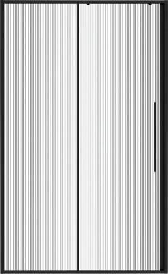 Душевая дверь Niagara Nova NG-84-L10FHB 100x195 (черный матовый/рифленое стекло) - 