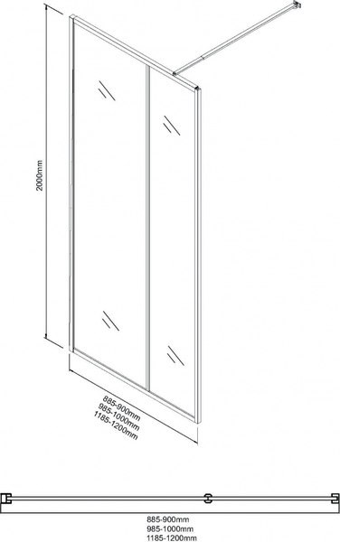 Купить Душевая стенка Niagara Nova NG-481-10FBLACK 100x200 в Солигорске