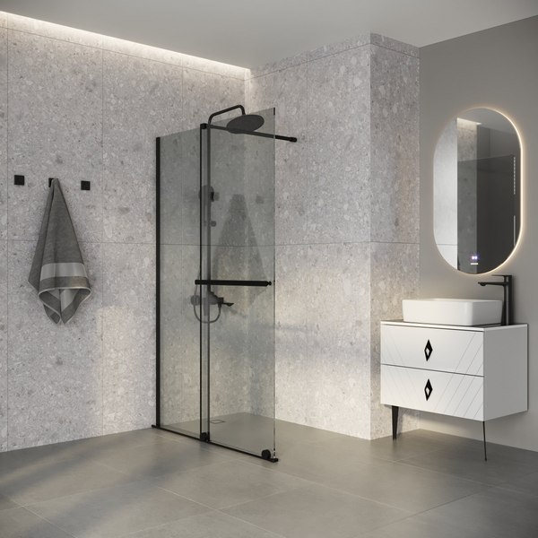Купить Душевая стенка Niagara Nova NG-671-10BLACK 100x200 в Солигорске