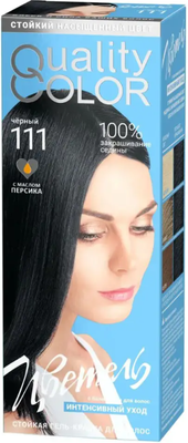 Гель-краска для волос Estel Quality Color Цветель тон 111 (150мл, черный) - 