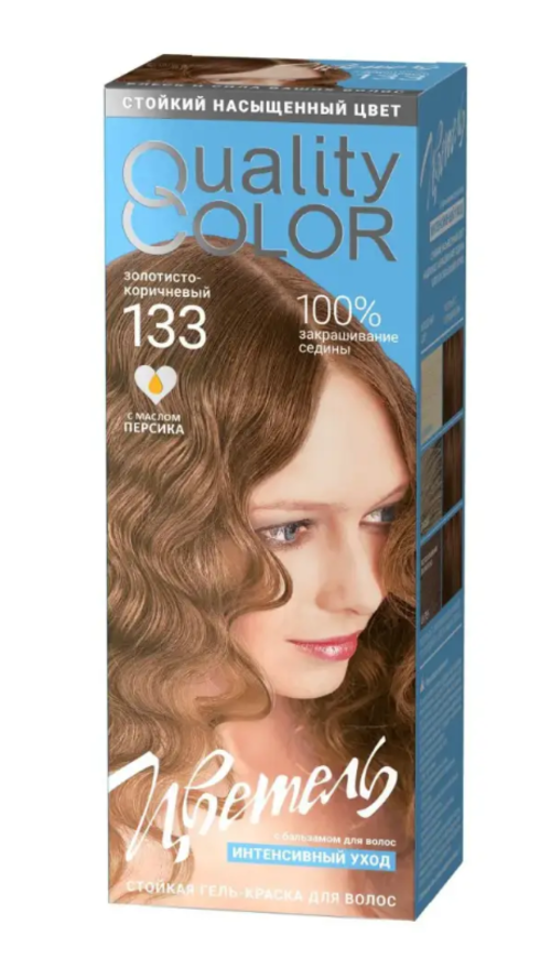 Гель-краска для волос Estel Quality Color Цветель тон 133 (115мл, золотисто-коричневый)