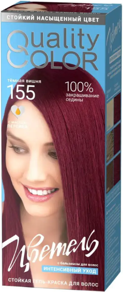 Гель-краска для волос Estel Quality Color Цветель тон 155 (115мл, темная вишня)