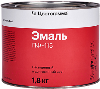 Эмаль Цветогамма ПФ-115 ТУ ГОСТ (1.8кг, желтый)