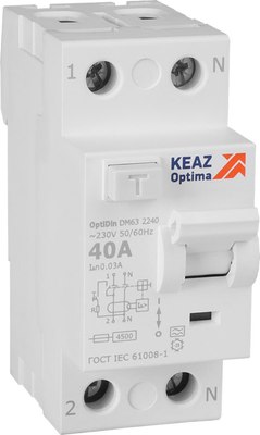 

Устройство защитного отключения, 2п 40А 30мА A 4.5кА OptiDin DM63-2240 УХЛ4 / 343913
