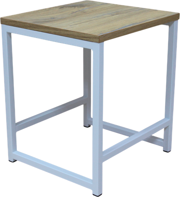 Табурет Allerd Rion 38x35x43 / 3010110600 (белый муар/дуб нокс) - 
