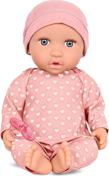 Пупс с аксессуарами LullaBaby В розовой пижаме с сердечками и шапочке / LBY7216