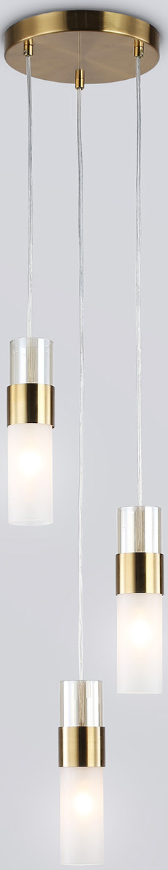 Люстра Ambrella LH55112/3 BS/FR/TI (латунь/белый матовый/янтарь)