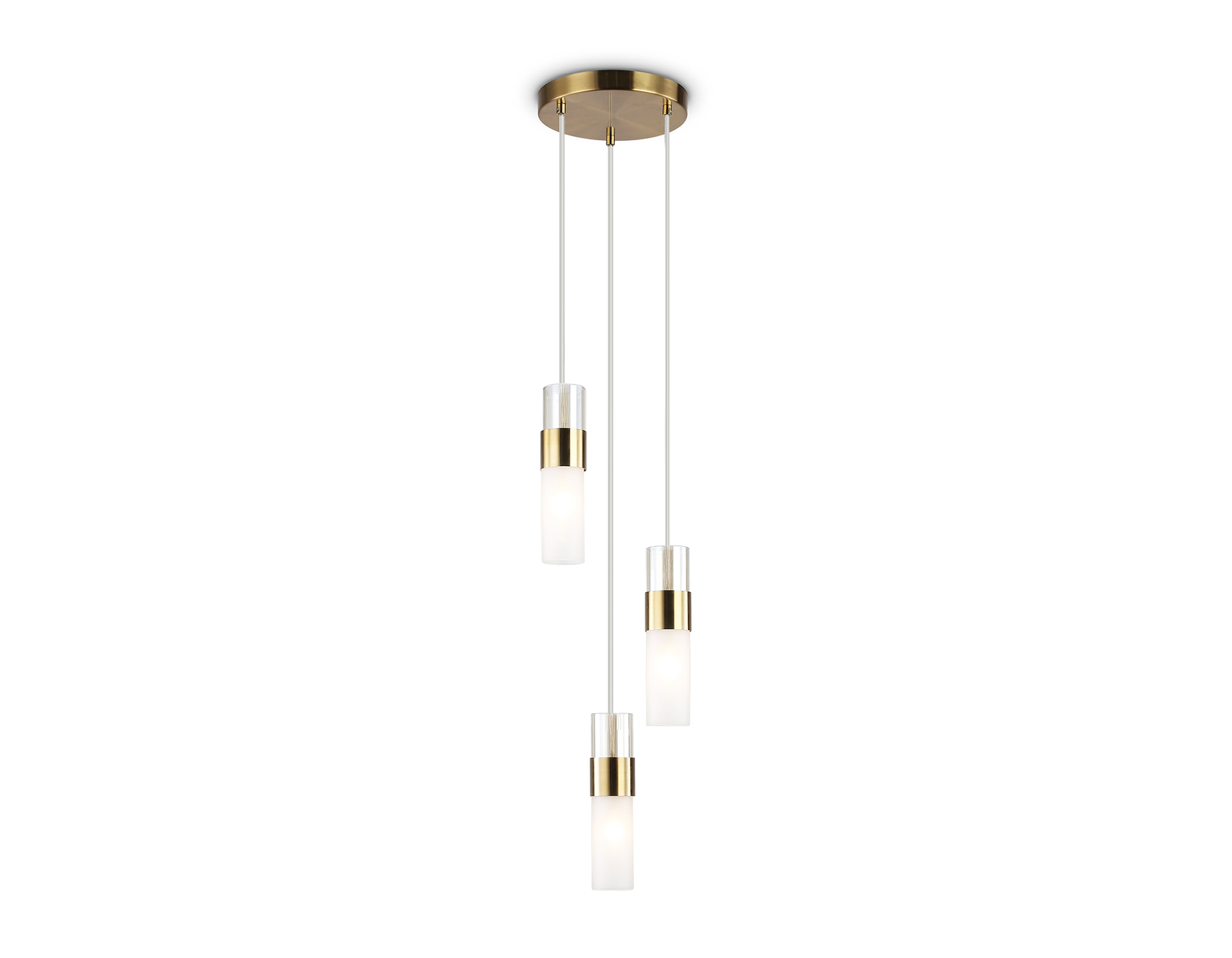 Люстра Ambrella LH55112/3 BS/FR/TI (латунь/белый матовый/янтарь) — фото 2